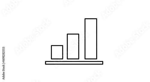 Simple bar graph showing business statistics data visualization of market analysis and financial growth
