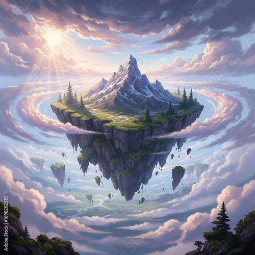 Mountain island in the sky