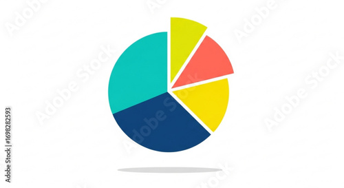 Colorful pie chart showing business statistics data visualization of market analysis and financial growth