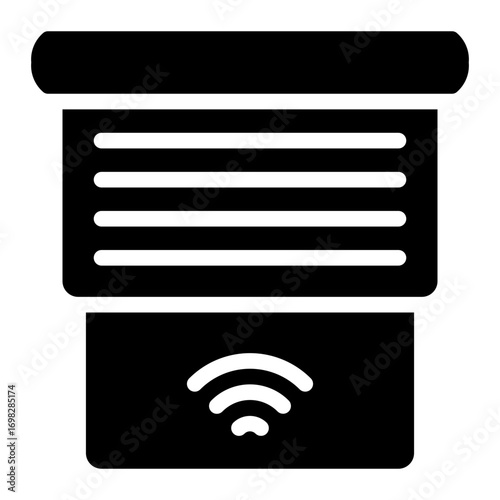 smart curtain glyph icon