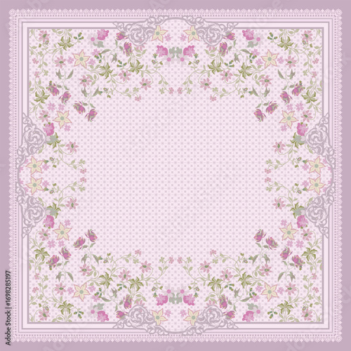 design hijab print flowers ornament