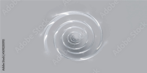 Blue circles swirl in a spiral pattern on a metallic light switch