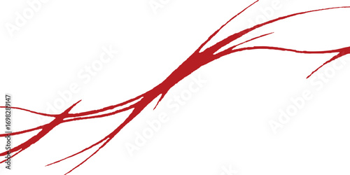 Abstract red background with dynamic curved lines and wave shapes illustrating energy and modern design