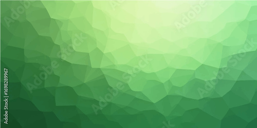 Abstract geometric pattern of green and blue triangles forms a seamless mosaic wallpaper