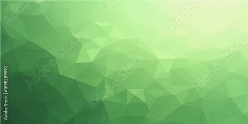 Abstract green geometric pattern with triangles and a futuristic polygonal mosaic design for a light-colored vector wallpaper backdrop