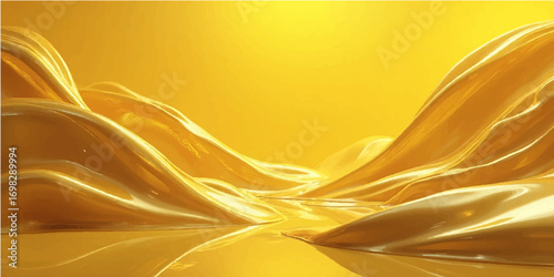 Golden swirls and lines in a textured background with a subtle golden ribbon design create an abstract image