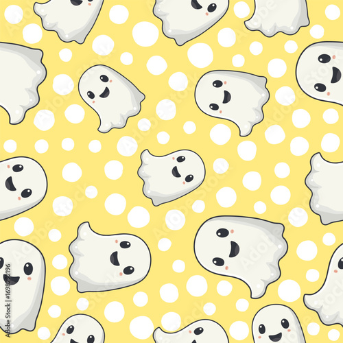 Playful ghost patterns digital illustration fun art whimsical lighthearted concept
