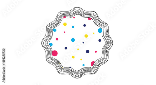 Abstract colorful dots pattern frame border design element decoration festive celebration invitation background graphic art