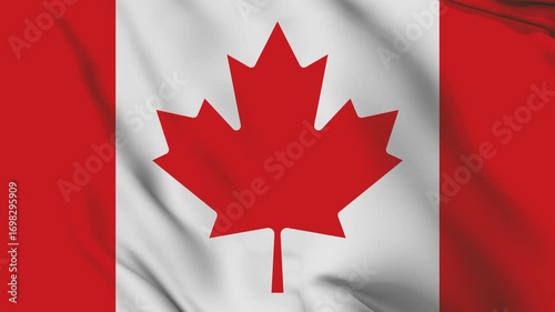 Canadian flag Waving in Wind Video Footage 4k.