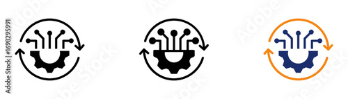 Tech Integration Icon Collection Glyph & Mixed Style 