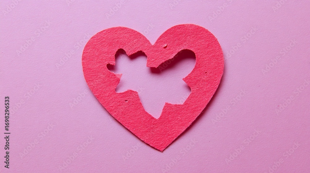 Obraz premium Heart-Shaped Cutout: Dainty Paper Heart Cutouts, Crafty Heart-Shaped Cutouts for Decor—Cute Heart Cutouts in Pink, Red & White, Perfect for Gifting & Festive Styling