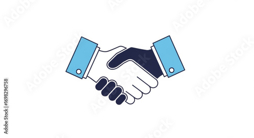 Illustration of a handshake between two individuals, symbolizing agreement, partnership, and collaboration