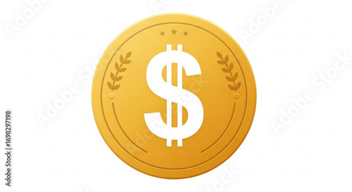 Golden coin with dollar sign, symbolizing wealth, finance, and investment opportunities for financial growth