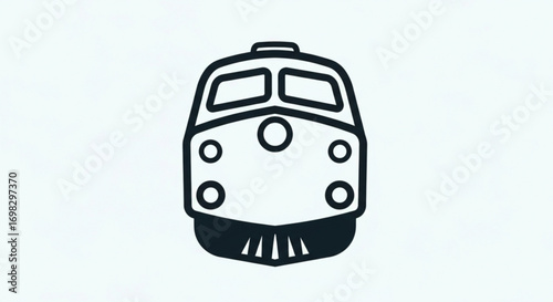 Train line icon railway transport sign train front view vector illustration