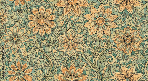 Delicate floral pattern with intricate detailing evokes timeless elegance and natural beauty