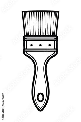 Classic Paint Brush Icon - Hand-Drawn Vector Illustration for Art and Renovation Themes