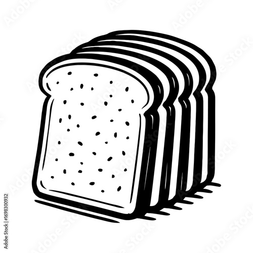 Loaf of Sliced Bread Icon Vector - Bakery or Sandwich Staple
