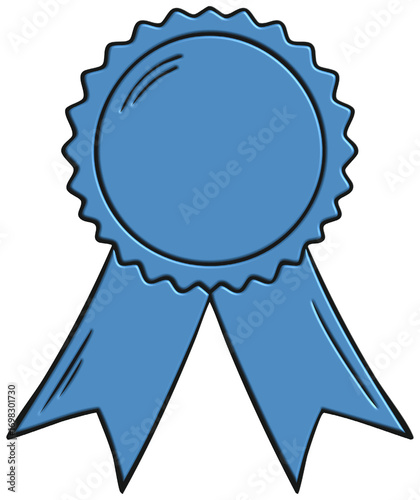 Blue award ribbon clipart illustration 