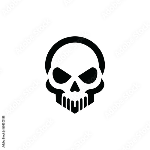 Intimidating Skull Symbol Design in Bold Vector Illustration
