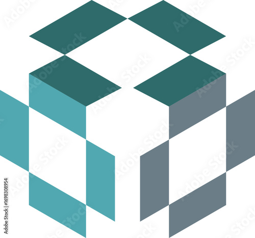 3d cubes in a row on cubic