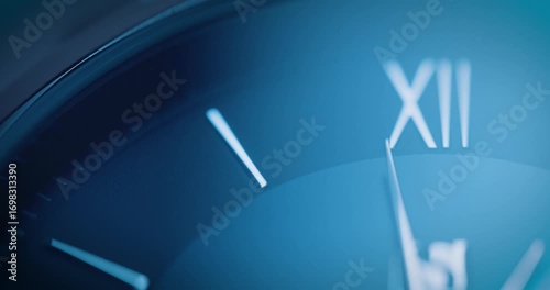 Close up of a ticking watch face