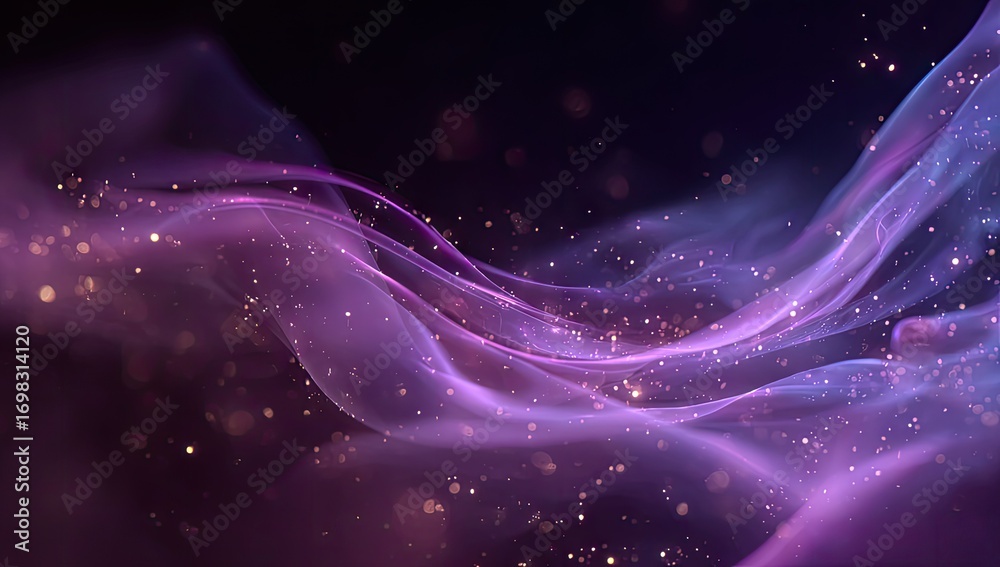Fototapeta premium Abstract Cosmic Nebula Swirls with Sparkling Purple Hues.