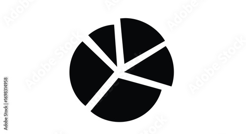 Abstract black broken circle shape graphic element simple monochrome design vector