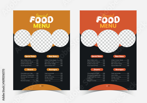 Modern restaurant food menu temple design