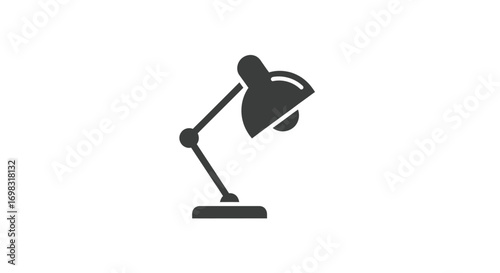 Adjustable Dark Gray Desk Lamp Icon for Illumination.