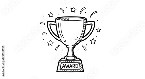 Hand-drawn Sketch of a Champions Award Trophy.