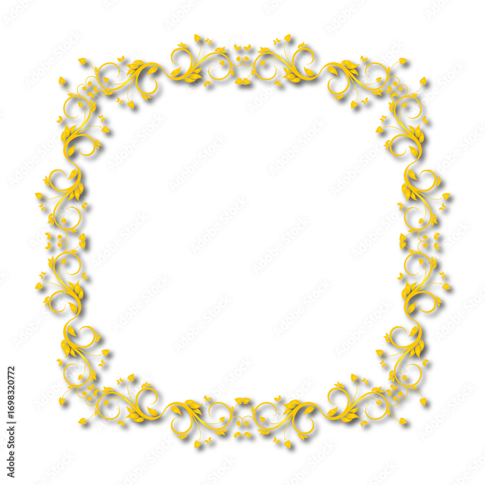 Obraz premium Vintage Ornamental Frame – Elegant gold Vector Border on a white background. SVG