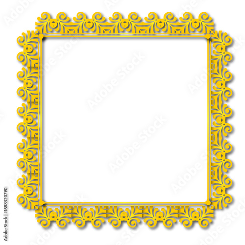 Vintage Ornamental Frame – Elegant gold Vector Border on a white background. SVG