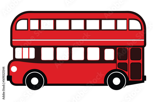 Classic red double decker london bus iconic transportation vehicle city travel england uk