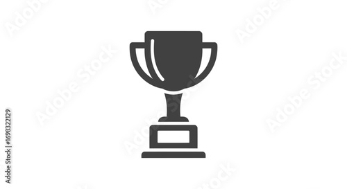 Simple dark grey trophy icon with handles and base.
