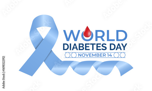 World Diabetes Day on November 14 promotes awareness on diabetes prevention, early detection, healthy living, treatment, and global support.Diabetes Test Machine with blood and Stethoscope icon vector