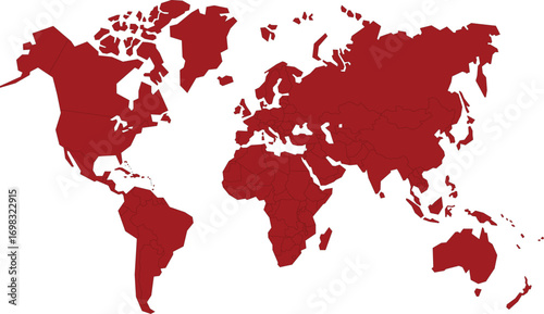 International World Map in Vector Style