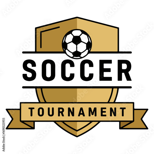 Minimalist football shield logo