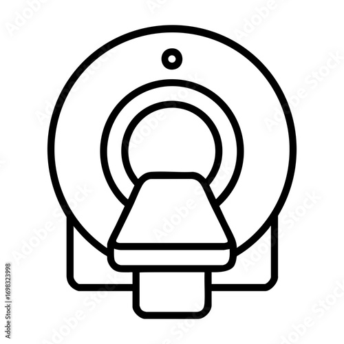Outline illustration of a ct scanner machine used for medical diagnostic imaging