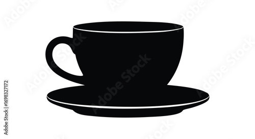 Sleek black coffee cup silhouette perfect for branding, menus, or a modern minimalist design