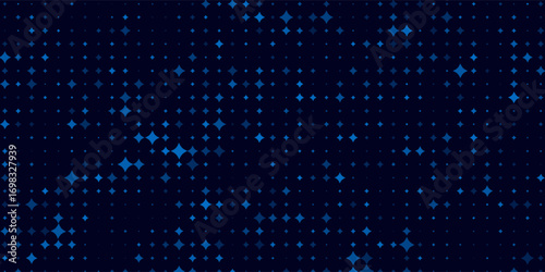 High speed dot moving technology concept. stripes halftone with blue light. speed movement pattern and motion blur over dark blue background. Vector Illustration.
