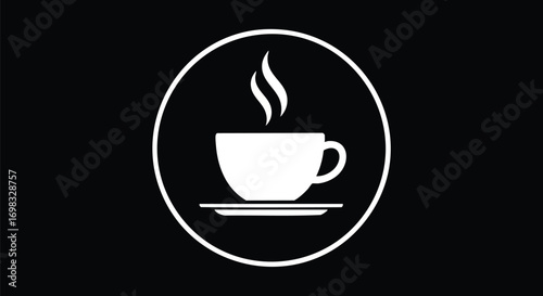 Enjoy a hot, freshly brewed coffee cup logo for your café or restaurant branding identity now