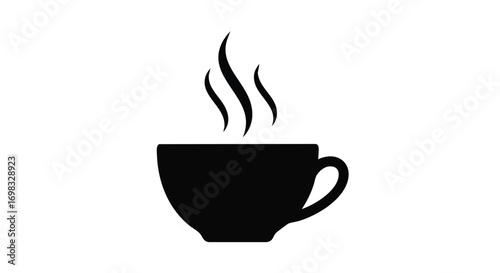 Enjoy a cup of hot coffee, tea, or your favorite beverage with this simple, elegant black silhouette