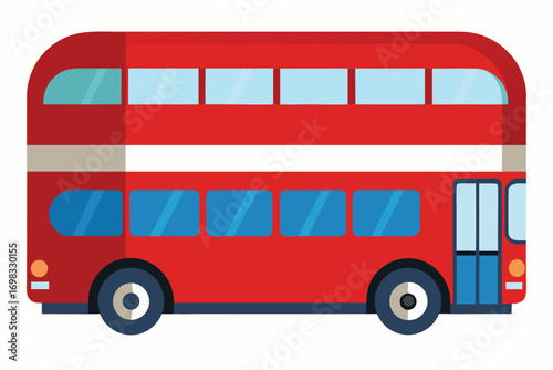 Classic red double decker bus london transportation icon