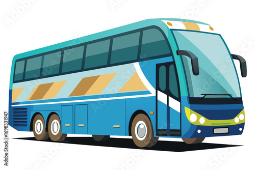 Modern double decker coach bus transportation travel vehicle