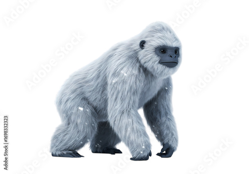 Silverback Gorilla A Detailed Rendering isolated on transparent background
