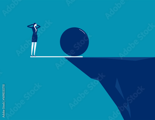Debt. Businessman with debt problems and debt risks
