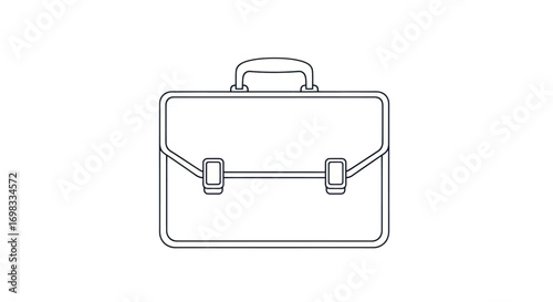 Simple Line Art Briefcase Icon for Business and Professional Use.