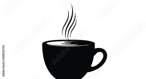 Savor a moment of peace with this steaming cup of coffee, perfect for a cozy morning or relaxed break