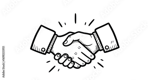 Handshake Illustration: Two Hands Clasped in Agreement.