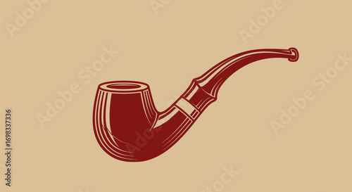 Classic Tobacco Smoking Pipe Vintage Engraved Illustration.
